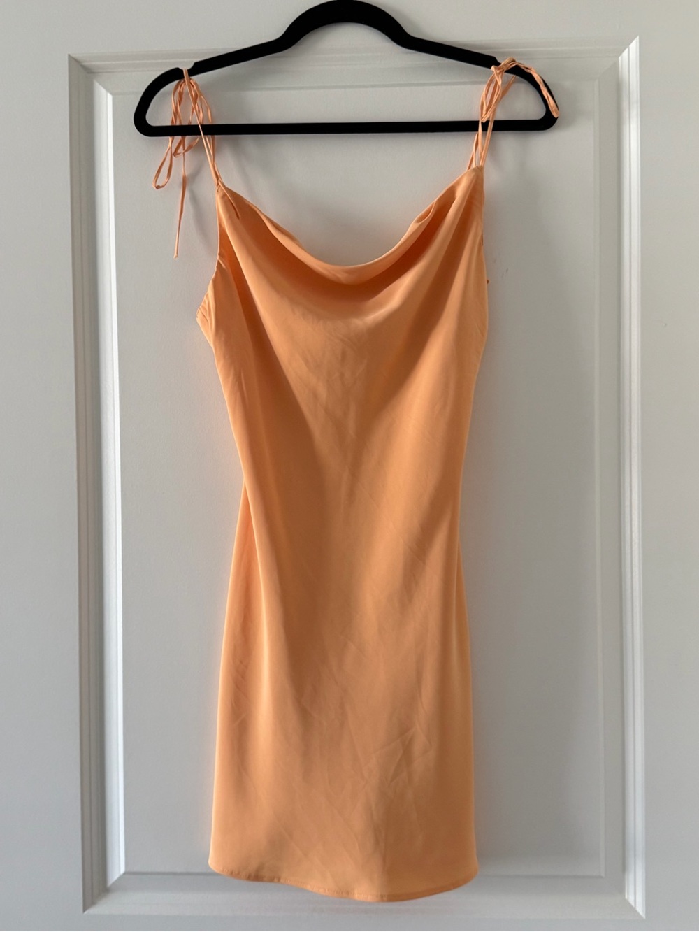 Abercrombie & Fitch Slip Cowl Neck Mini Dress in Peach
